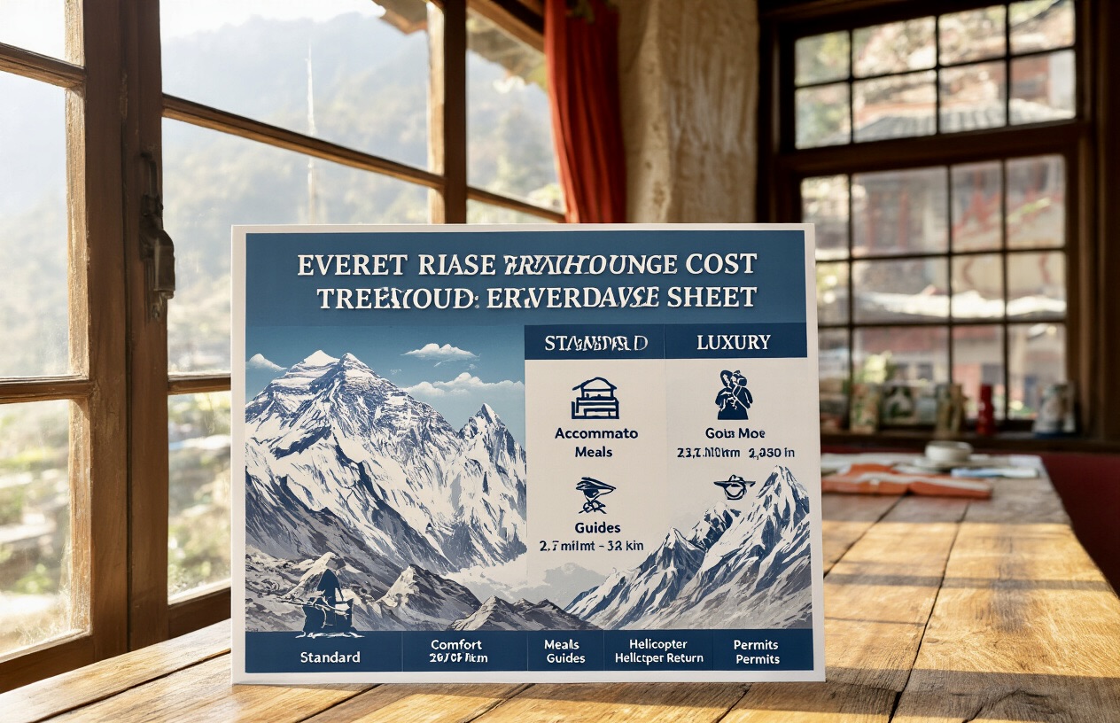 Everest Base Camp Trek Helicopter Return Map and Altitude Chart 8