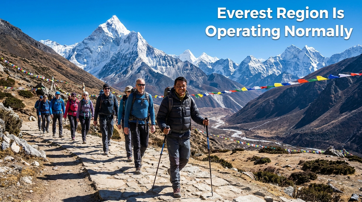 Trekkers walking on Himalayan trail 202609060909