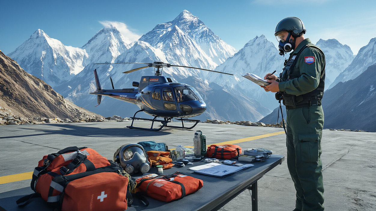 Saftey during the everest helicopter tour