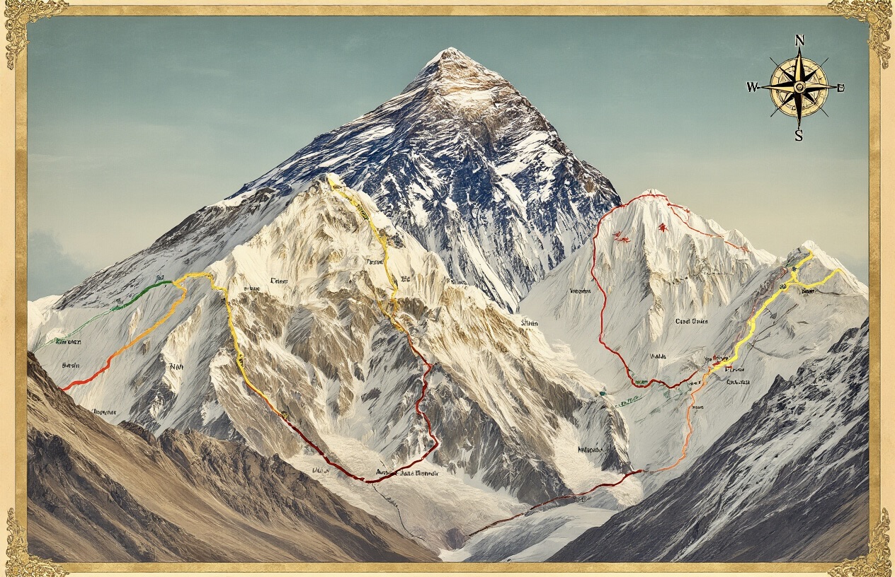 Luxury Everest Trek Map and Altitude Chart 2