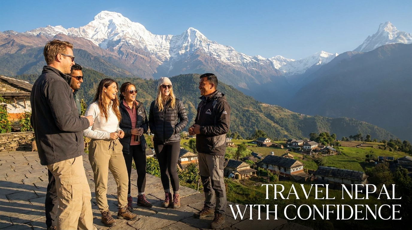Guests enjoying Himalayan viewpoint 202609060909