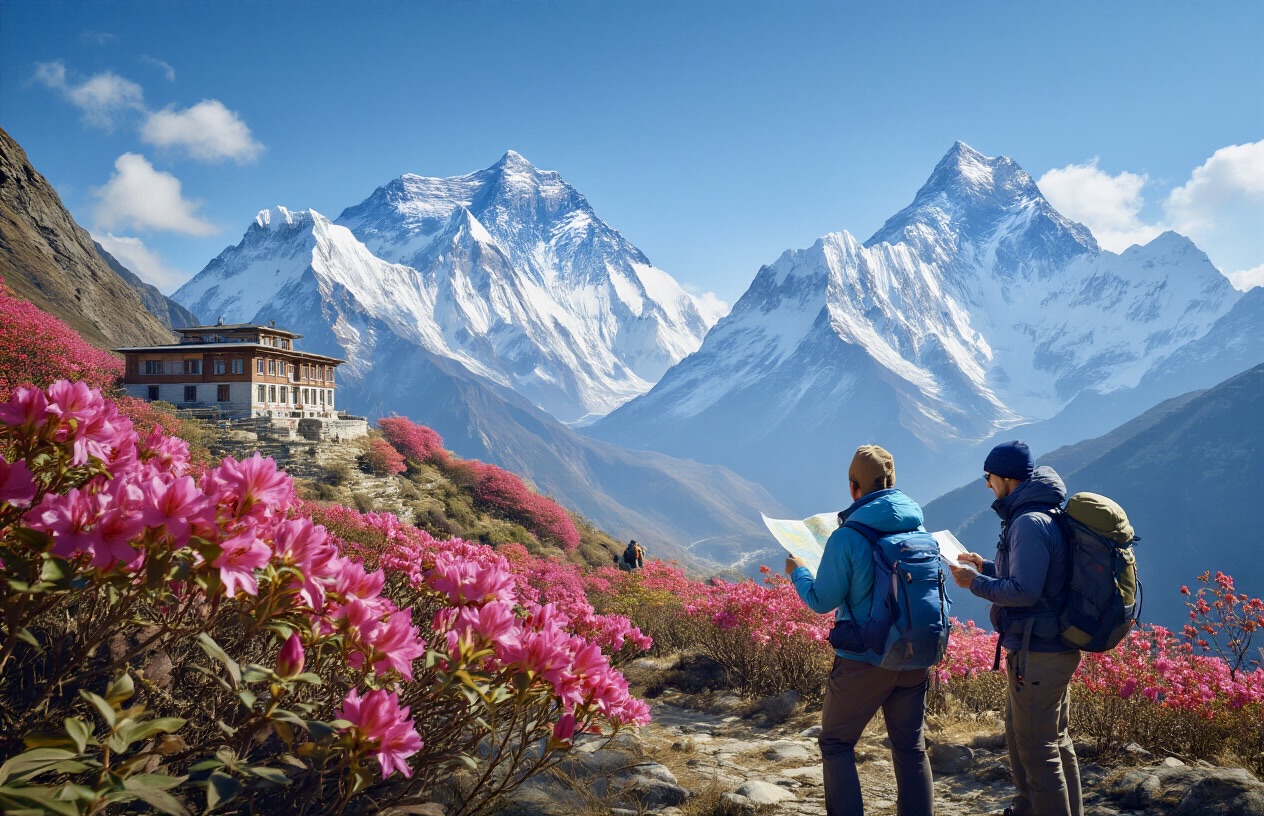 Luxury Everest Trek Map and Altitude Chart 8