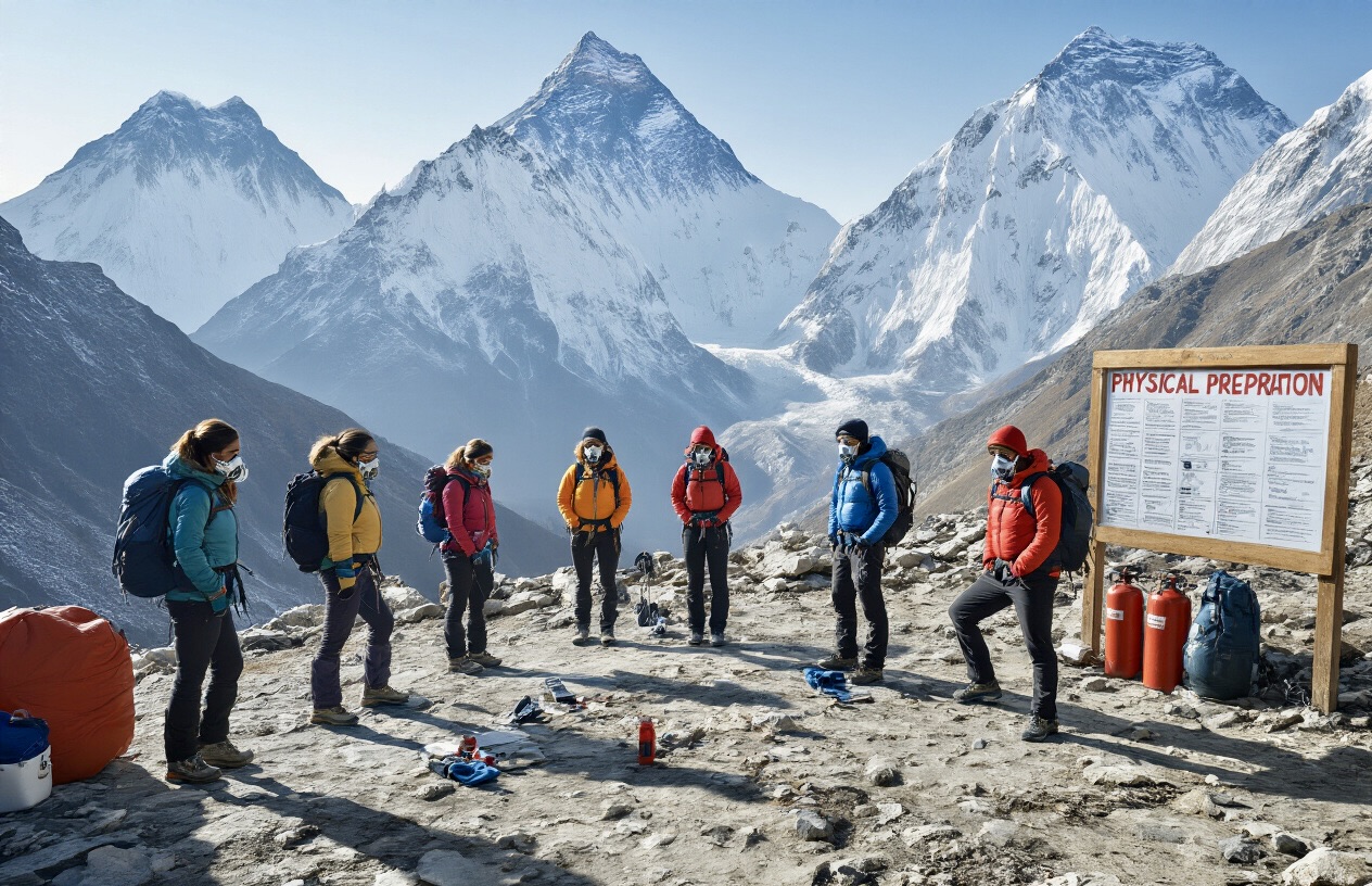 Everest Base Camp Trek Helicopter Return Map and Altitude Chart 4